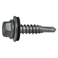 Midwest Fastener Self-Drilling Screw, #12 x 1 in, Silver Ruspert Steel Hex Head Hex Drive, 100 PK 53819